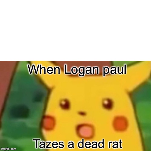 Surprised Pikachu | When Logan paul; Tazes a dead rat | image tagged in memes,surprised pikachu | made w/ Imgflip meme maker