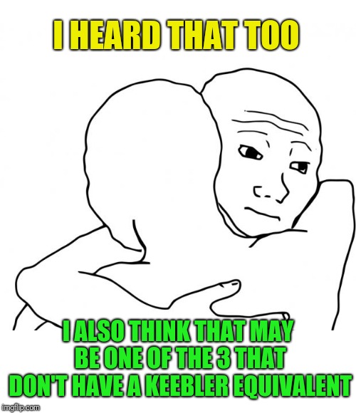 I Know That Feel Bro Meme | I HEARD THAT TOO I ALSO THINK THAT MAY BE ONE OF THE 3 THAT DON'T HAVE A KEEBLER EQUIVALENT | image tagged in memes,i know that feel bro | made w/ Imgflip meme maker