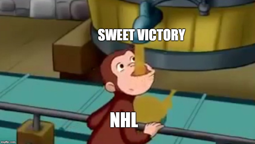 Curious George Apple Cider | SWEET VICTORY; NHL | image tagged in curious george | made w/ Imgflip meme maker