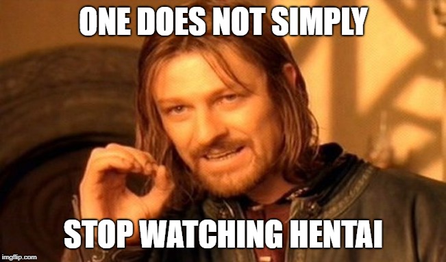 One Does Not Simply Meme | ONE DOES NOT SIMPLY; STOP WATCHING HENTAI | image tagged in memes,one does not simply | made w/ Imgflip meme maker