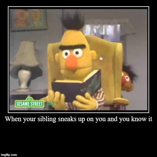 image tagged in funny,demotivationals,siblings,sibling rivalry,sesame street,bert and ernie | made w/ Imgflip demotivational maker