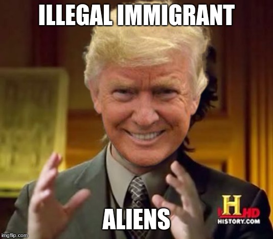 Illegal immigrant aliens | ILLEGAL IMMIGRANT; ALIENS | image tagged in ancient aliens | made w/ Imgflip meme maker