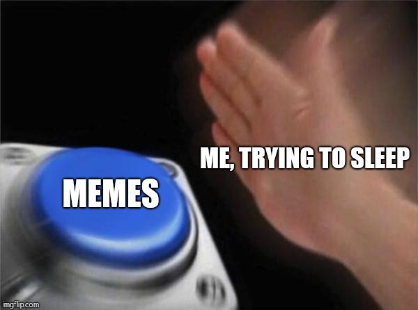 Blank Nut Button | ME, TRYING TO SLEEP; MEMES | image tagged in memes,blank nut button | made w/ Imgflip meme maker