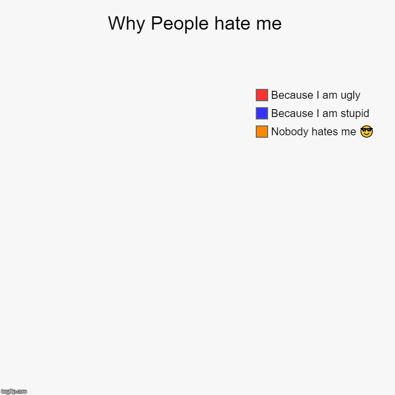 Why People hate me | Nobody hates me  | image tagged in charts,pie charts | made w/ Imgflip chart maker