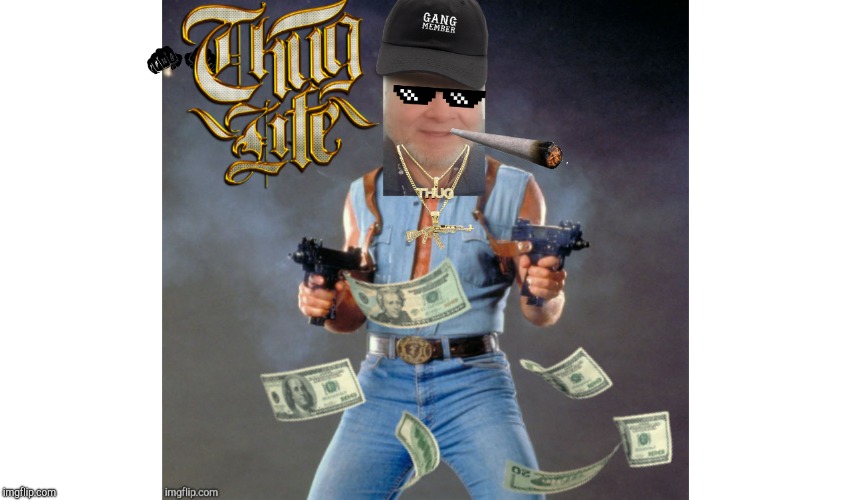 thug chuck | image tagged in chuck norris | made w/ Imgflip meme maker