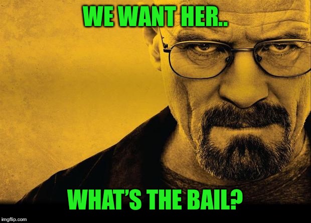 Breaking bad | WE WANT HER.. WHAT’S THE BAIL? | image tagged in breaking bad | made w/ Imgflip meme maker