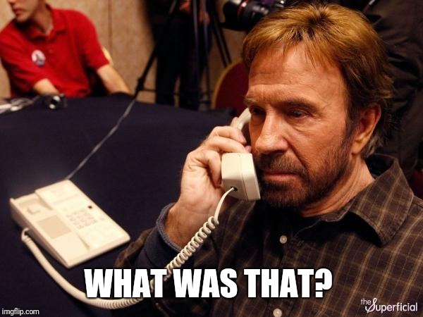 Chuck Norris Phone Meme | WHAT WAS THAT? | image tagged in memes,chuck norris phone,chuck norris | made w/ Imgflip meme maker