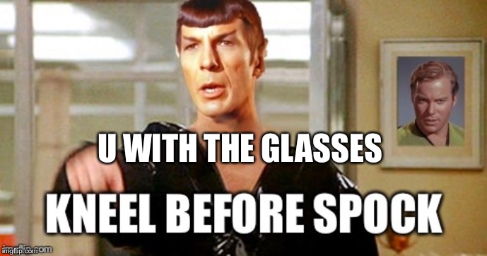 Kneel before spock | U WITH THE GLASSES | image tagged in kneel before spock | made w/ Imgflip meme maker