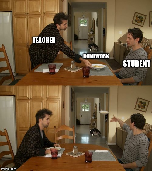 Plate toss | TEACHER; HOMEWORK; STUDENT | image tagged in plate toss | made w/ Imgflip meme maker