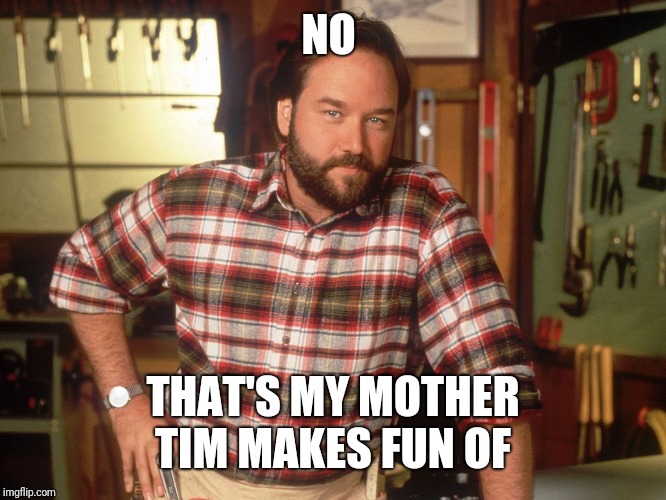 Al Borland | NO THAT'S MY MOTHER TIM MAKES FUN OF | image tagged in al borland | made w/ Imgflip meme maker