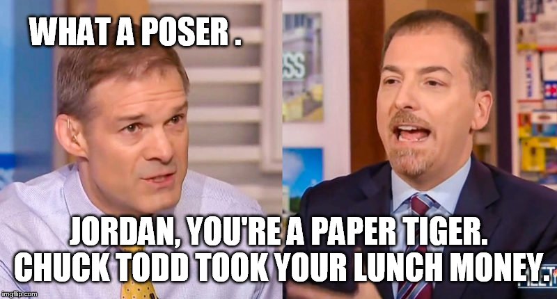 I would tell you to step-up your game, but I don't think that's possible. | WHAT A POSER . JORDAN, YOU'RE A PAPER TIGER. CHUCK TODD TOOK YOUR LUNCH MONEY. | image tagged in mouth | made w/ Imgflip meme maker