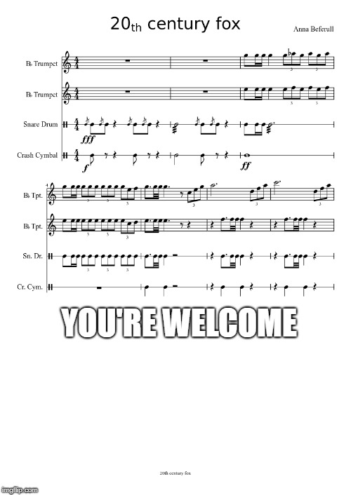 In case you didn't know | YOU'RE WELCOME | image tagged in music,drums,trumpet | made w/ Imgflip meme maker
