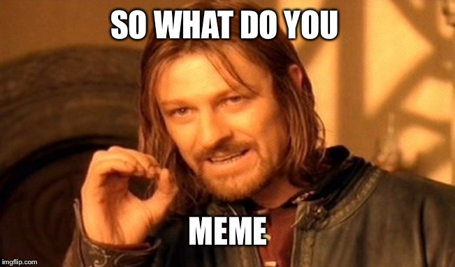 One Does Not Simply | SO WHAT DO YOU; MEME | image tagged in memes,one does not simply | made w/ Imgflip meme maker