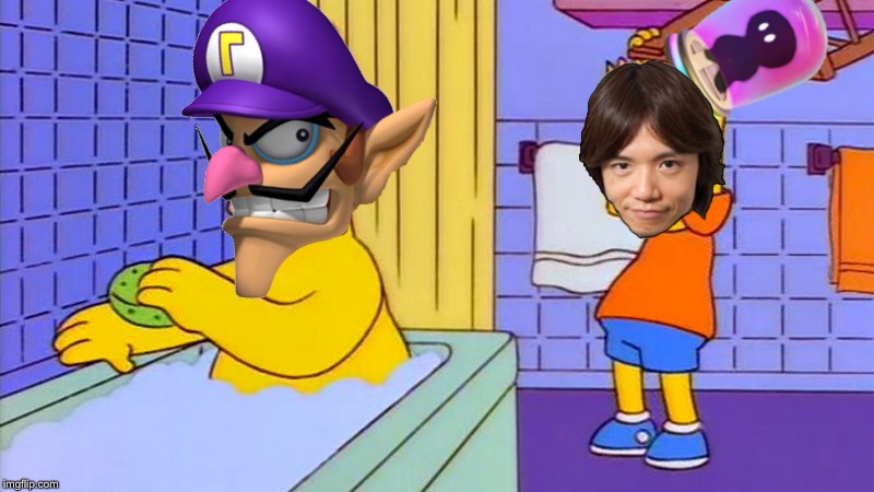Painfully Accurate Footage Of Waluigi Not Being In Smash | image tagged in bart hitting homer with a chair,waluigi | made w/ Imgflip meme maker