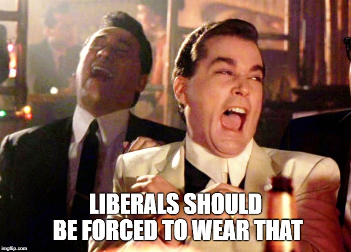 Good Fellas Hilarious Meme | LIBERALS SHOULD BE FORCED TO WEAR THAT | image tagged in memes,good fellas hilarious | made w/ Imgflip meme maker