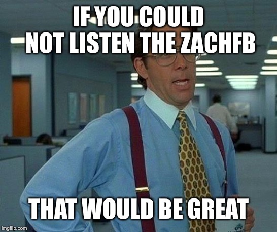 That Would Be Great Meme | IF YOU COULD NOT LISTEN THE ZACHFB THAT WOULD BE GREAT | image tagged in memes,that would be great | made w/ Imgflip meme maker