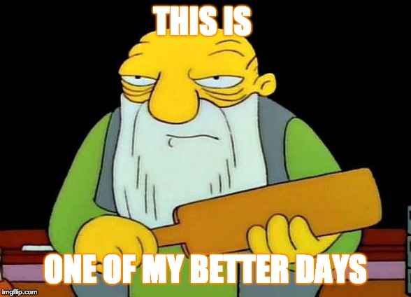 That's a paddlin' | THIS IS; ONE OF MY BETTER DAYS | image tagged in memes,that's a paddlin' | made w/ Imgflip meme maker
