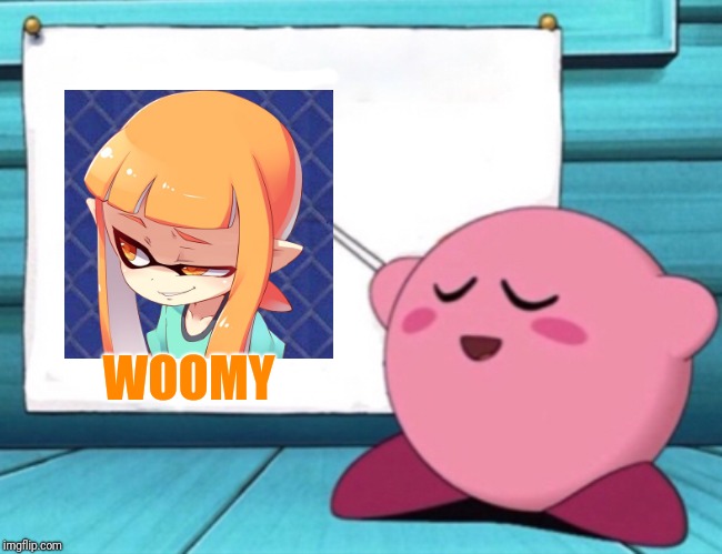 Kirby's lesson | WOOMY | image tagged in kirby's lesson,smug inkling,splatoon,kirby,memes | made w/ Imgflip meme maker