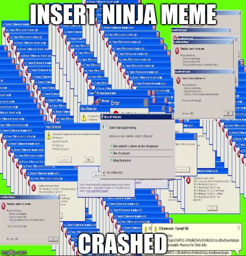 ninja meme not | INSERT NINJA MEME; CRASHED | image tagged in enjoy | made w/ Imgflip meme maker