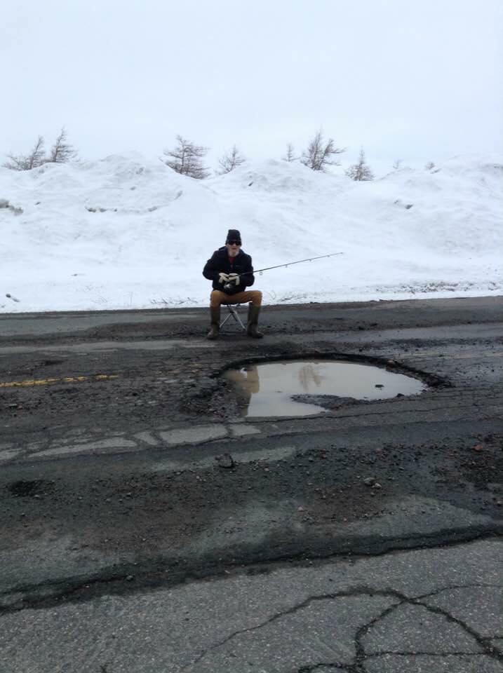 Pothole fishing Blank Meme Template