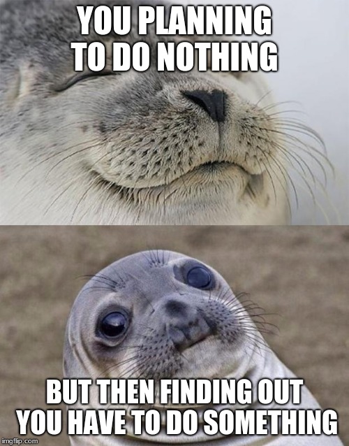 Short Satisfaction VS Truth | YOU PLANNING TO DO NOTHING; BUT THEN FINDING OUT YOU HAVE TO DO SOMETHING | image tagged in memes,short satisfaction vs truth | made w/ Imgflip meme maker