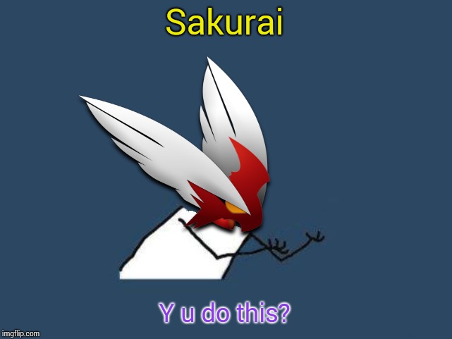 Y u no Blaze the Blaziken | Sakurai Y u do this? | image tagged in y u no blaze the blaziken | made w/ Imgflip meme maker