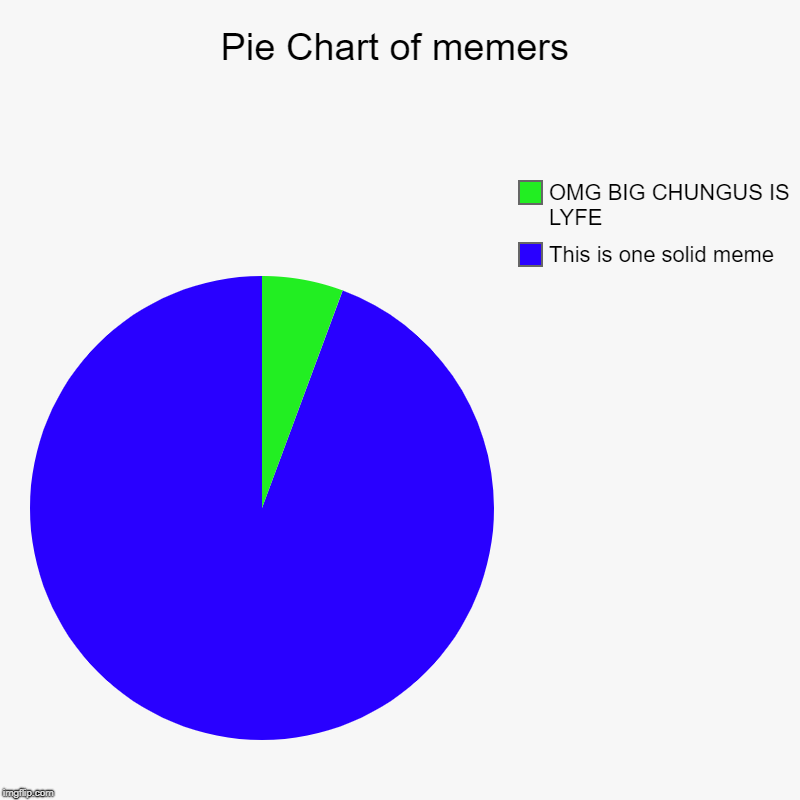 Pie Chart of memers | This is one solid meme, OMG BIG CHUNGUS IS LYFE | image tagged in charts,pie charts | made w/ Imgflip chart maker