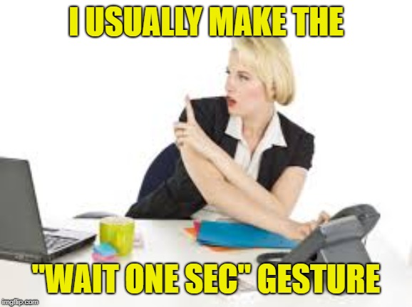 I USUALLY MAKE THE "WAIT ONE SEC" GESTURE | made w/ Imgflip meme maker