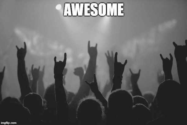 Rock n Roll | AWESOME | image tagged in rock n roll | made w/ Imgflip meme maker