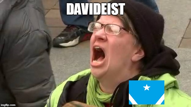 Screaming Trump Protester at Inauguration | DAVIDEIST | image tagged in screaming trump protester at inauguration | made w/ Imgflip meme maker