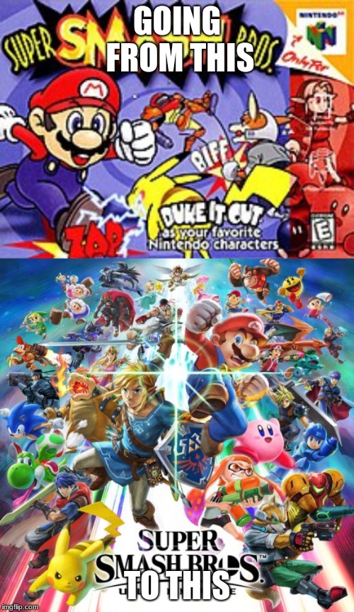 Smash Evolution | GOING FROM THIS; TO THIS | image tagged in super smash bros,evolution | made w/ Imgflip meme maker
