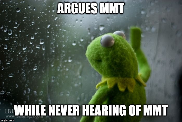 kermit window | ARGUES MMT WHILE NEVER HEARING OF MMT | image tagged in kermit window | made w/ Imgflip meme maker