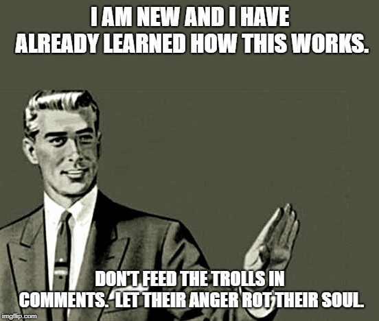 trolls will be trolls |  I AM NEW AND I HAVE ALREADY LEARNED HOW THIS WORKS. DON'T FEED THE TROLLS IN COMMENTS.  LET THEIR ANGER ROT THEIR SOUL. | image tagged in nope,internet trolls,meme comments | made w/ Imgflip meme maker