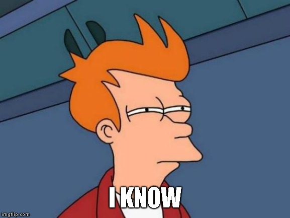 Futurama Fry Meme | I KNOW | image tagged in memes,futurama fry | made w/ Imgflip meme maker