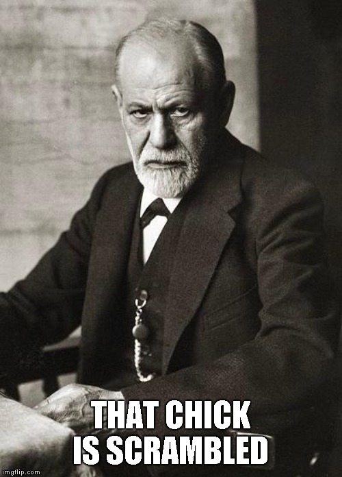 Freud | THAT CHICK IS SCRAMBLED | image tagged in freud | made w/ Imgflip meme maker