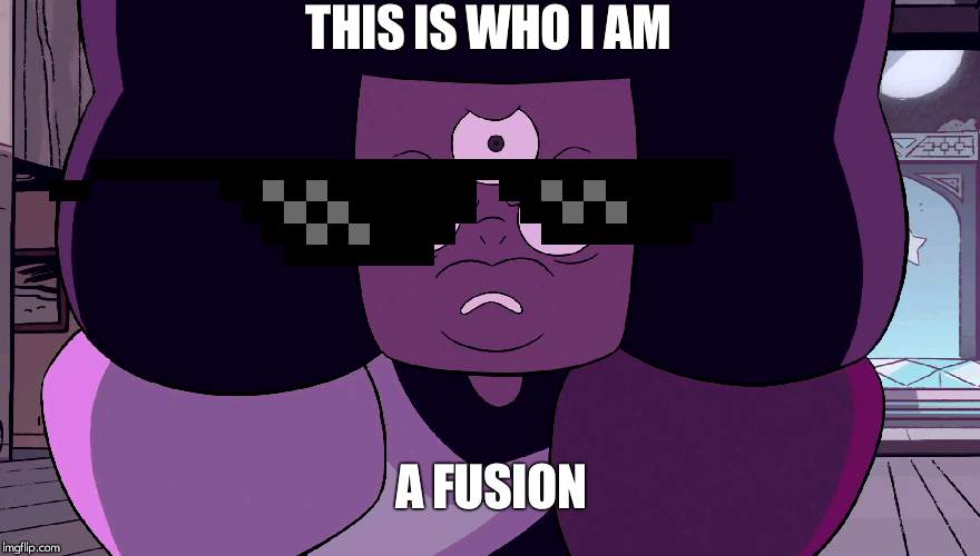 Angry Garnet | THIS IS WHO I AM; A FUSION | image tagged in angry garnet | made w/ Imgflip meme maker