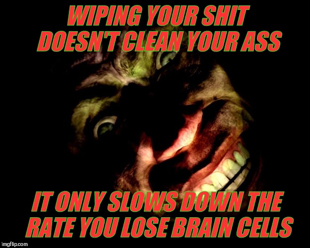 . | WIPING YOUR SHIT DOESN'T CLEAN YOUR ASS IT ONLY SLOWS DOWN THE RATE YOU LOSE BRAIN CELLS | image tagged in g-man from half-life | made w/ Imgflip meme maker