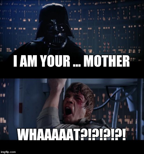 Star Wars No Meme | I AM YOUR ... MOTHER; WHAAAAAT?!?!?!?! | image tagged in memes,star wars no | made w/ Imgflip meme maker