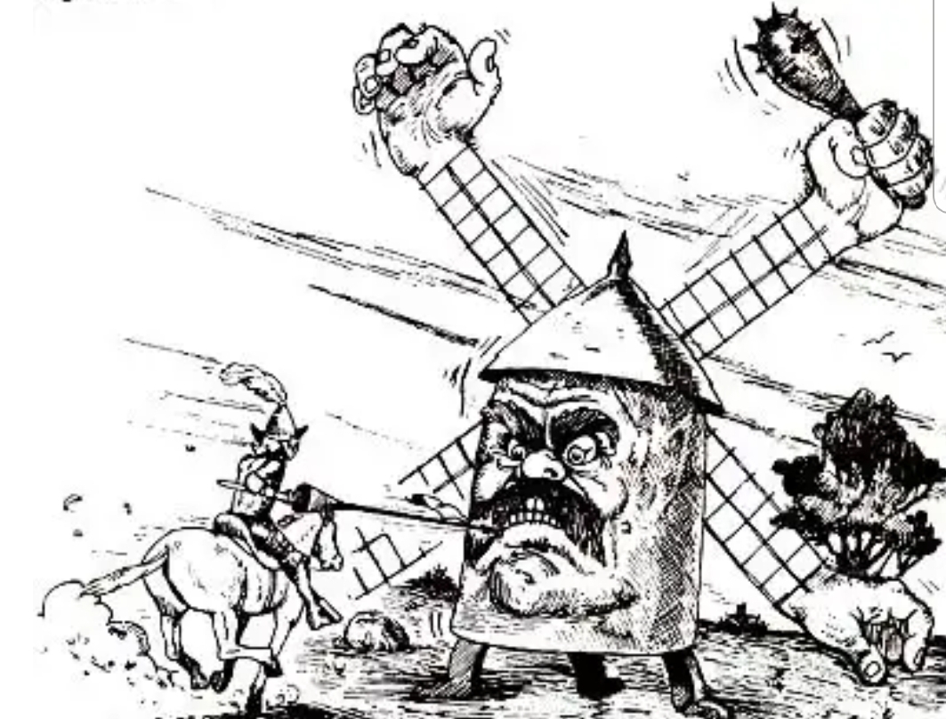 Don Quichote Windmill Blank Meme Template