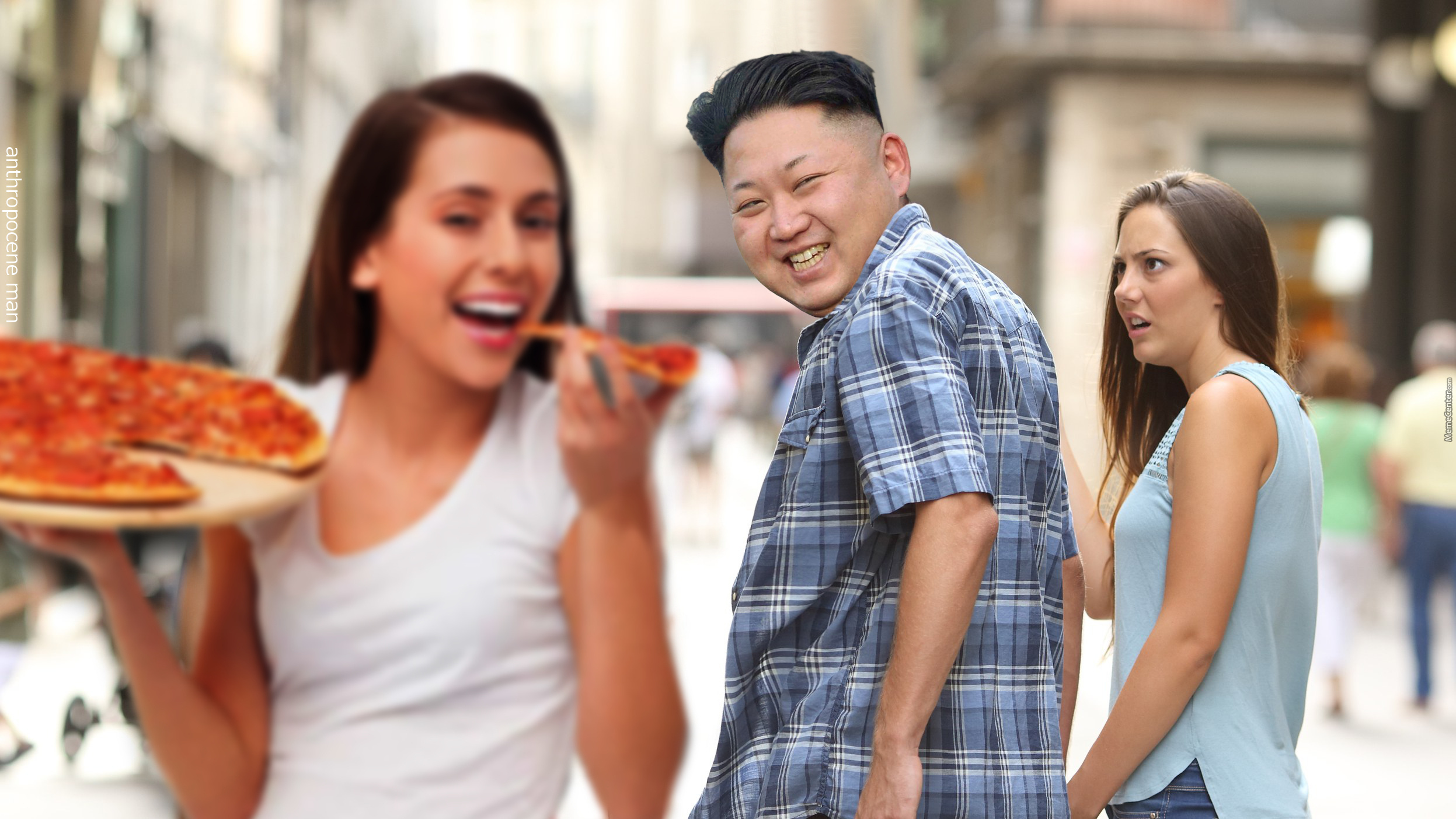 High Quality Distracted Kim Jong Un Blank Meme Template