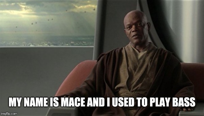 Mace Windu Jedi Council | MY NAME IS MACE AND I USED TO PLAY BASS | image tagged in mace windu jedi council | made w/ Imgflip meme maker