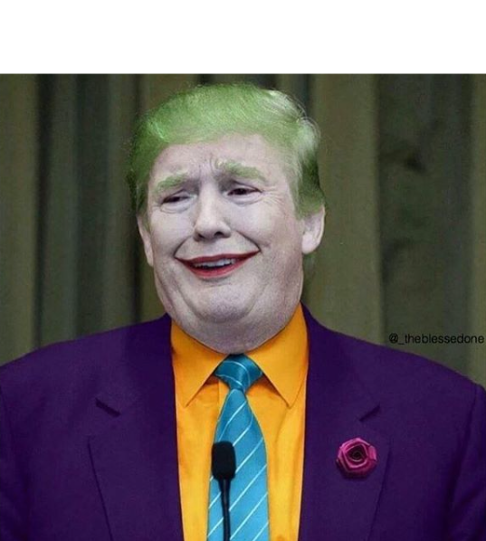 High Quality Donald Trump Joker Laughing Blank Meme Template