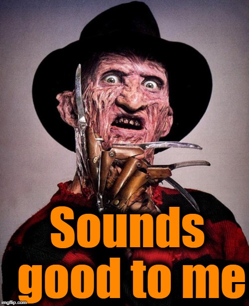 Freddy Krueger face | Sounds good to me | image tagged in freddy krueger face | made w/ Imgflip meme maker