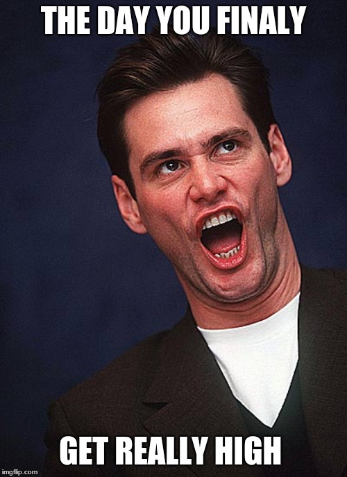 jim carrey duh  | THE DAY YOU FINALY; GET REALLY HIGH | image tagged in jim carrey duh | made w/ Imgflip meme maker
