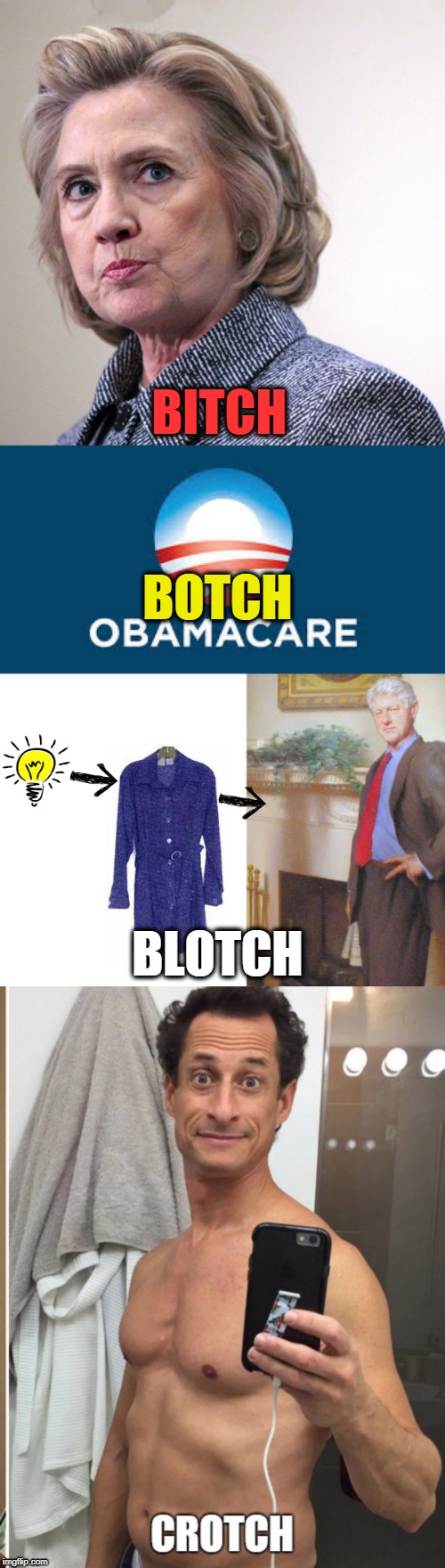 B**CH BLOTCH BOTCH | image tagged in hillary clinton pissed | made w/ Imgflip meme maker