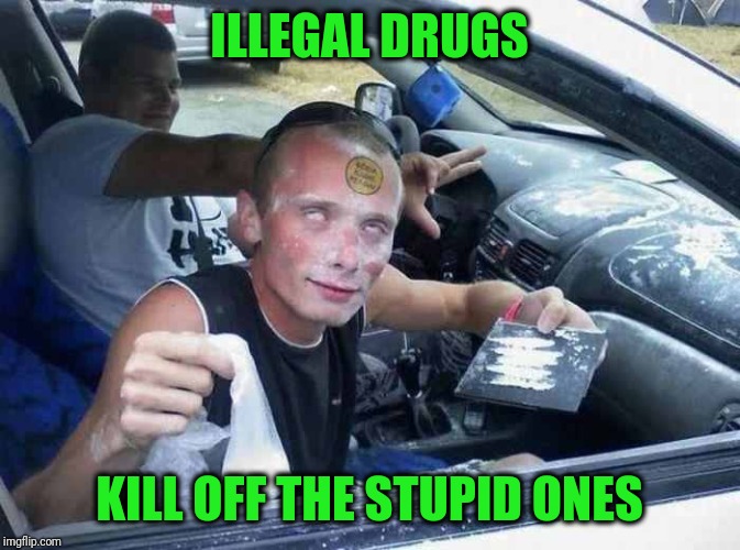 Artificial Selection | ILLEGAL DRUGS; KILL OFF THE STUPID ONES | image tagged in drugs | made w/ Imgflip meme maker