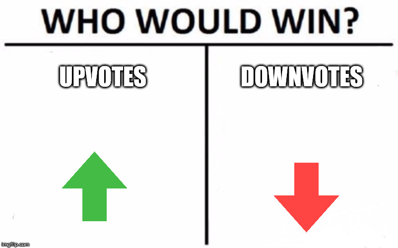 who would win | UPVOTES; DOWNVOTES | image tagged in memes,who would win | made w/ Imgflip meme maker