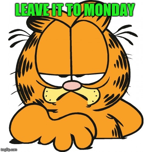 Garfield | LEAVE IT TO MONDAY | image tagged in garfield | made w/ Imgflip meme maker