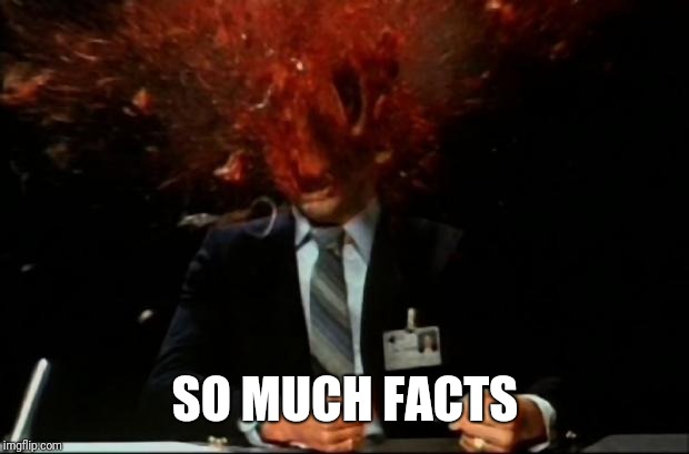 head explode | SO MUCH FACTS | image tagged in head explode | made w/ Imgflip meme maker