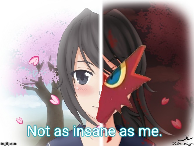 Yandere Blaziken | Not as insane as me. | image tagged in yandere blaziken | made w/ Imgflip meme maker